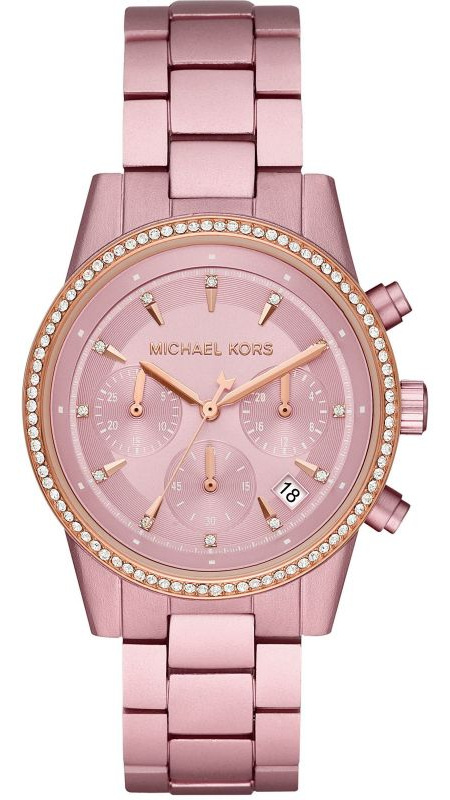 Michael Kors Ritz Chronograph Pink Aluminum Women's Watch - MK6753
