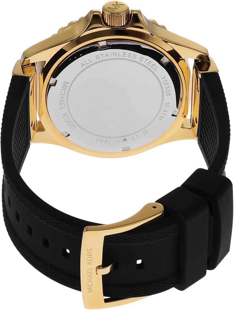 Michael Kors Everest Three-Hand Pavé Black Dial and Silicone Strap Women's Watch - MK7440
