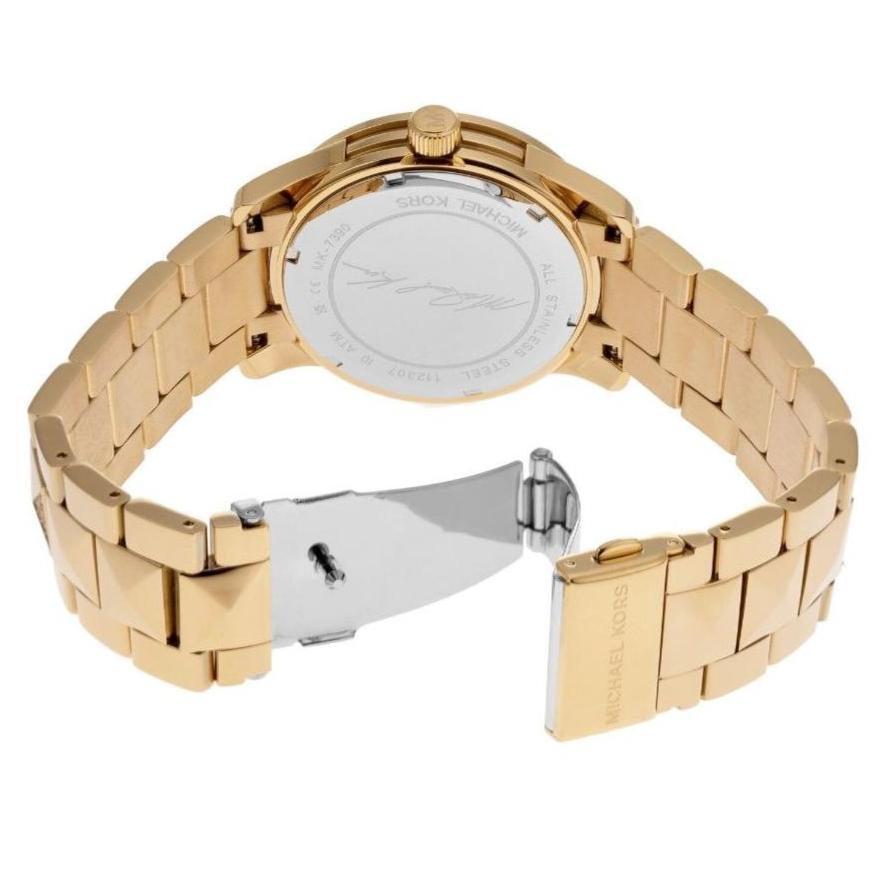 Michael Kors Runway Pavé Green Dial Gold Women's Watch - MK7390