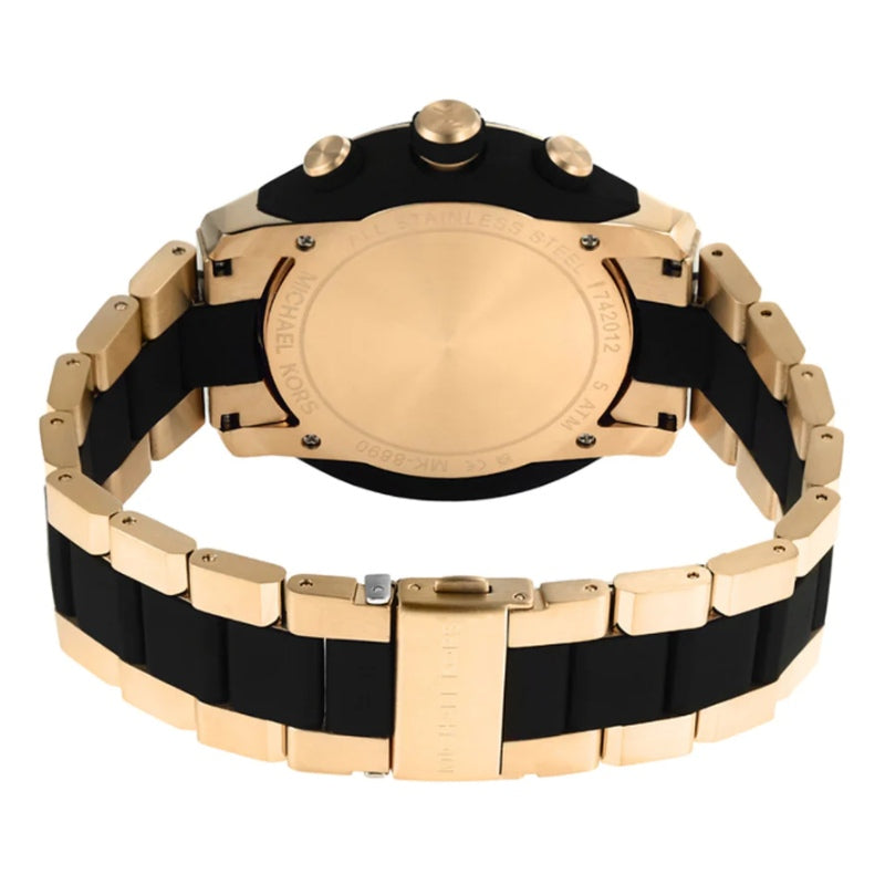 Michael Kors Lennox Chronograph Black Dial Two-Tone Men's Watch - MK8990