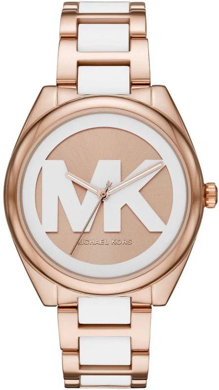 Michael Kors Janelle Three-Hand Rose Gold White Acetate Women's Watch - MK7134