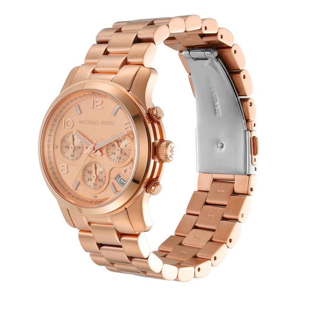 Michael Kors Runway Chronograph Quartz Rose Gold-Tone Women's Watch - MK7324
