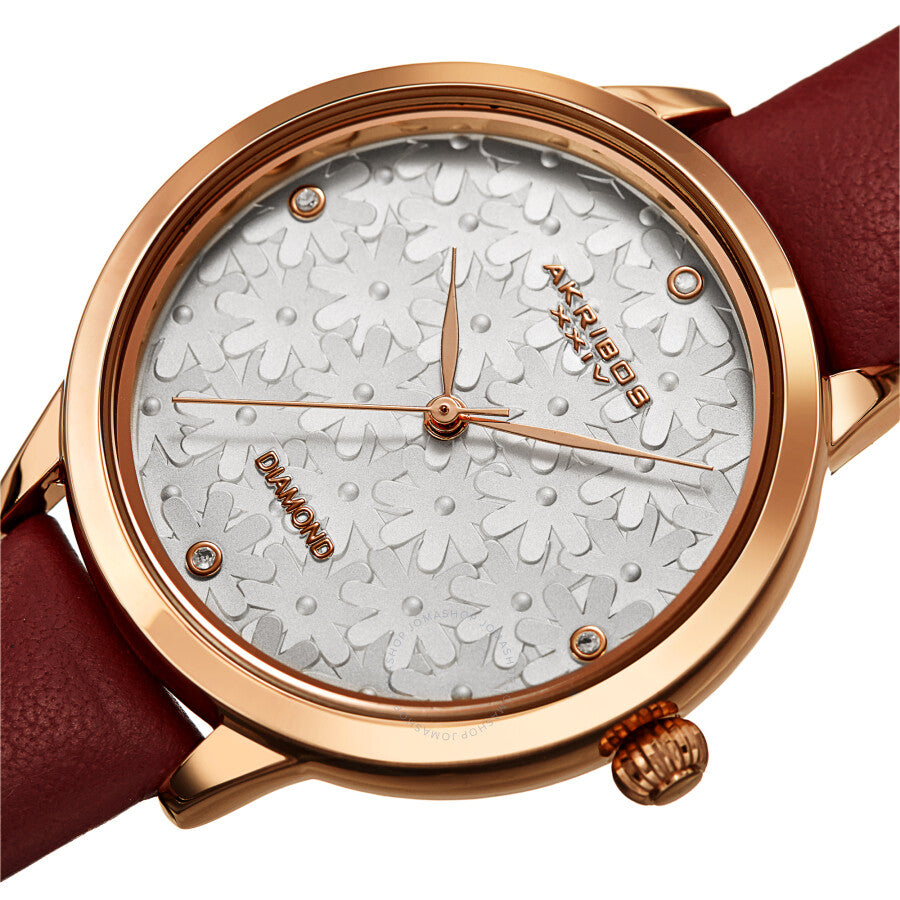 Akribos XXIV Quartz Diamond Silver Dial Ladies Watch AK1051BR - Dawson Watches #2