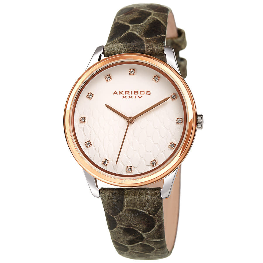 Akribos XXIV Quartz Grey Dial Ladies Watch AK1115TTR - Dawson Watches