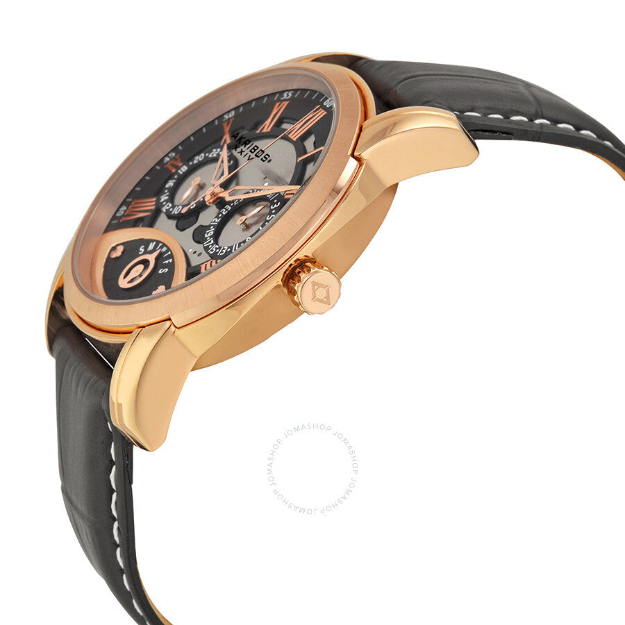 Akribos XXIV Black Dial Rose Gold-tone Men's Watch AK725RG - Dawson Watches #2