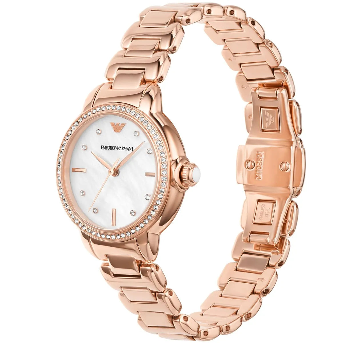 Emporio Armani Mia White MOP Dial Rose-gold Women's Watch - AR11523