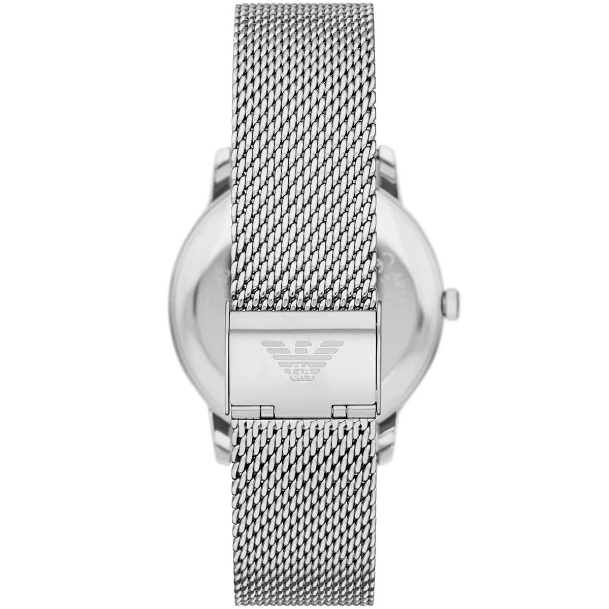 Emporio Armani Minimalist Blue Sunray Dial Silver Mesh Men's Watch - AR11571