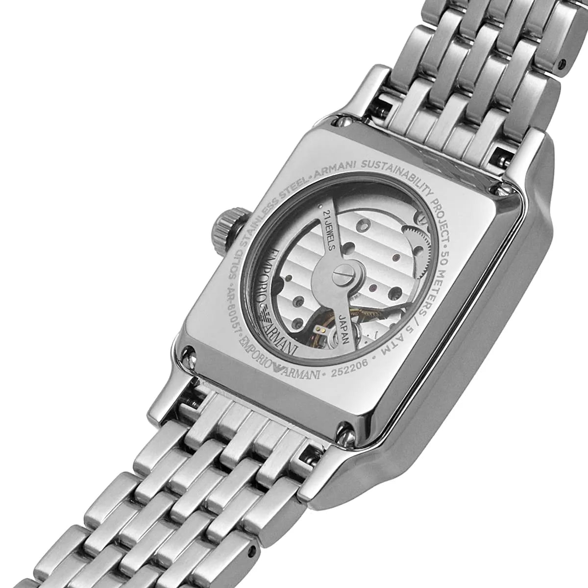 Emporio Armani Diego Automatic Rectangle Silver Men's Watch - AR60057