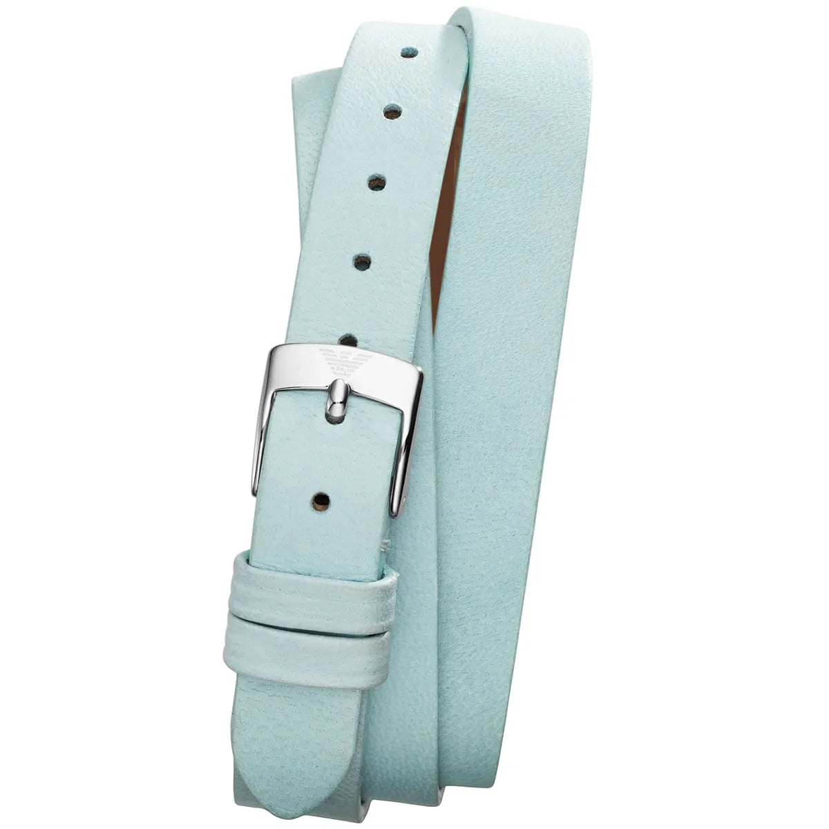 Emporio Armani Marco Catwalk Rectangular Wrap-Around Blue Genuine Leather Women's Watch - AR7355