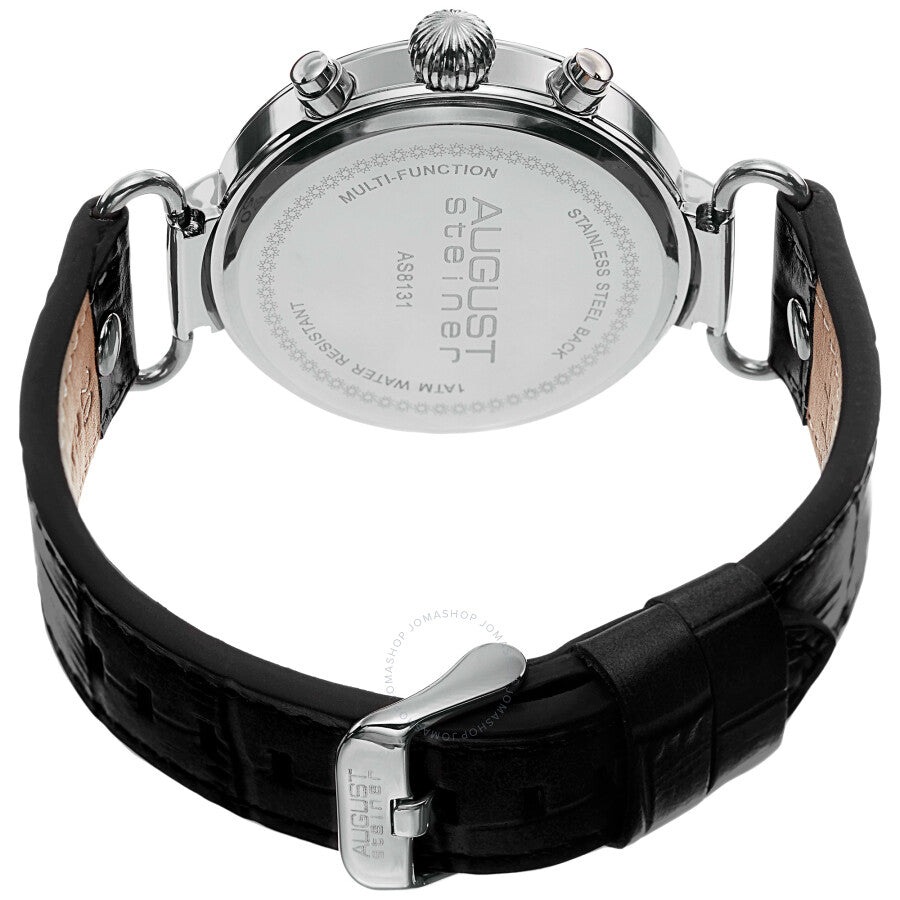 August Steiner Black Dial Black Leather Men's Watch AS8131SSB - Dawson Watches #4