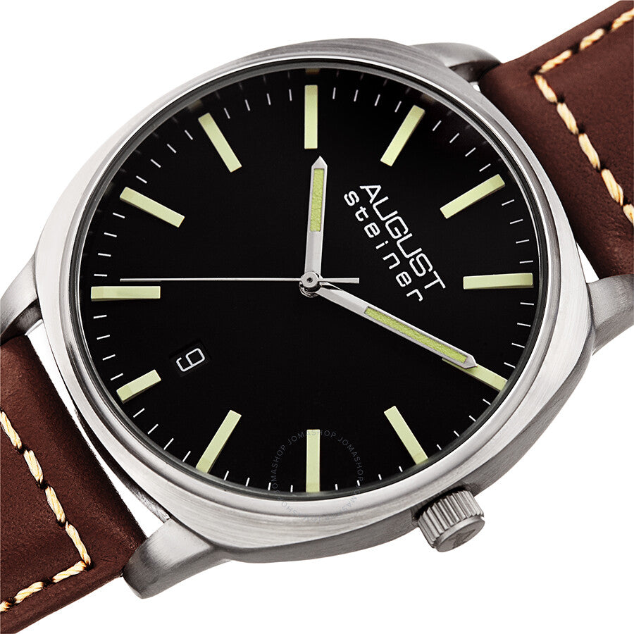 August Steiner Black Dial Brown Leather Men's Watch AS8245SSBR - Dawson Watches #2