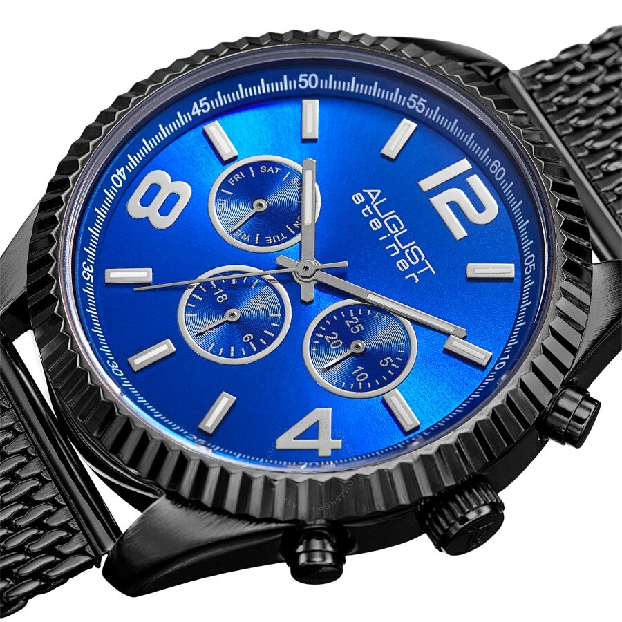 August Steiner Quartz Blue Dial Men's Watch AS8196BKBU - Dawson Watches #2
