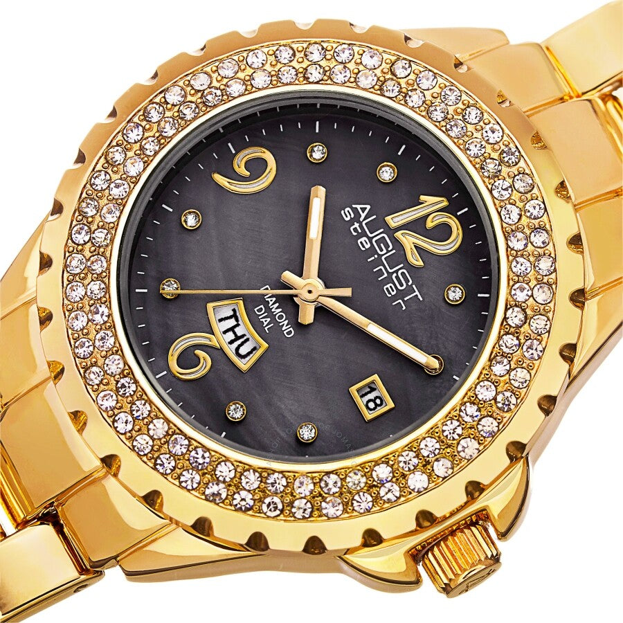 August Steiner Quartz Diamond Grey Dial Ladies Watch AS8156YG - Dawson Watches #2