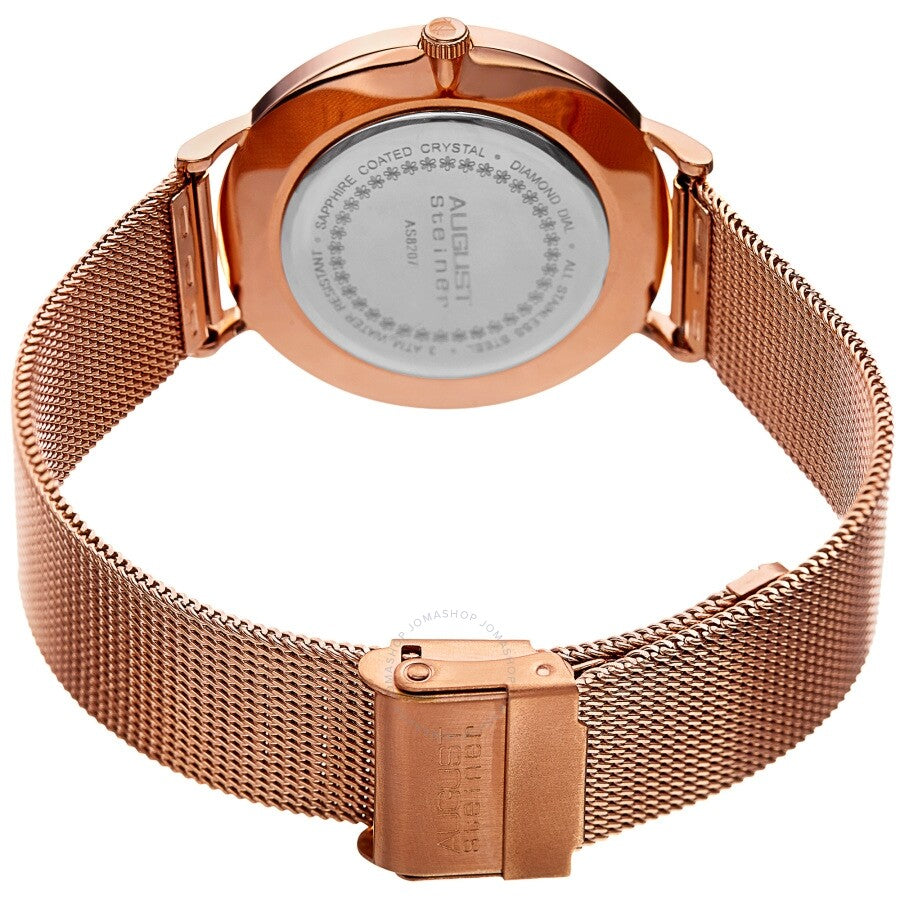 August Steiner Quartz Diamond Rose Dial Ladies Watch AS8207RG - Dawson Watches #4