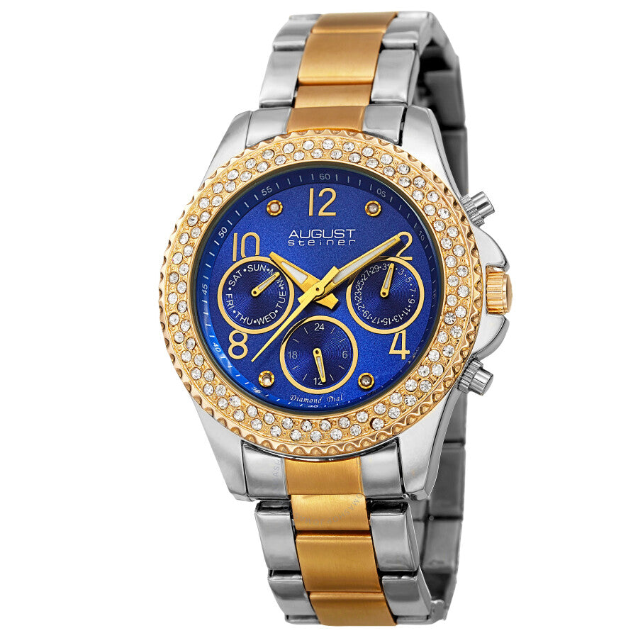 August Steiner Quartz Diamond Crystal Blue Dial Ladies Watch AS8136TTBU - Dawson Watches