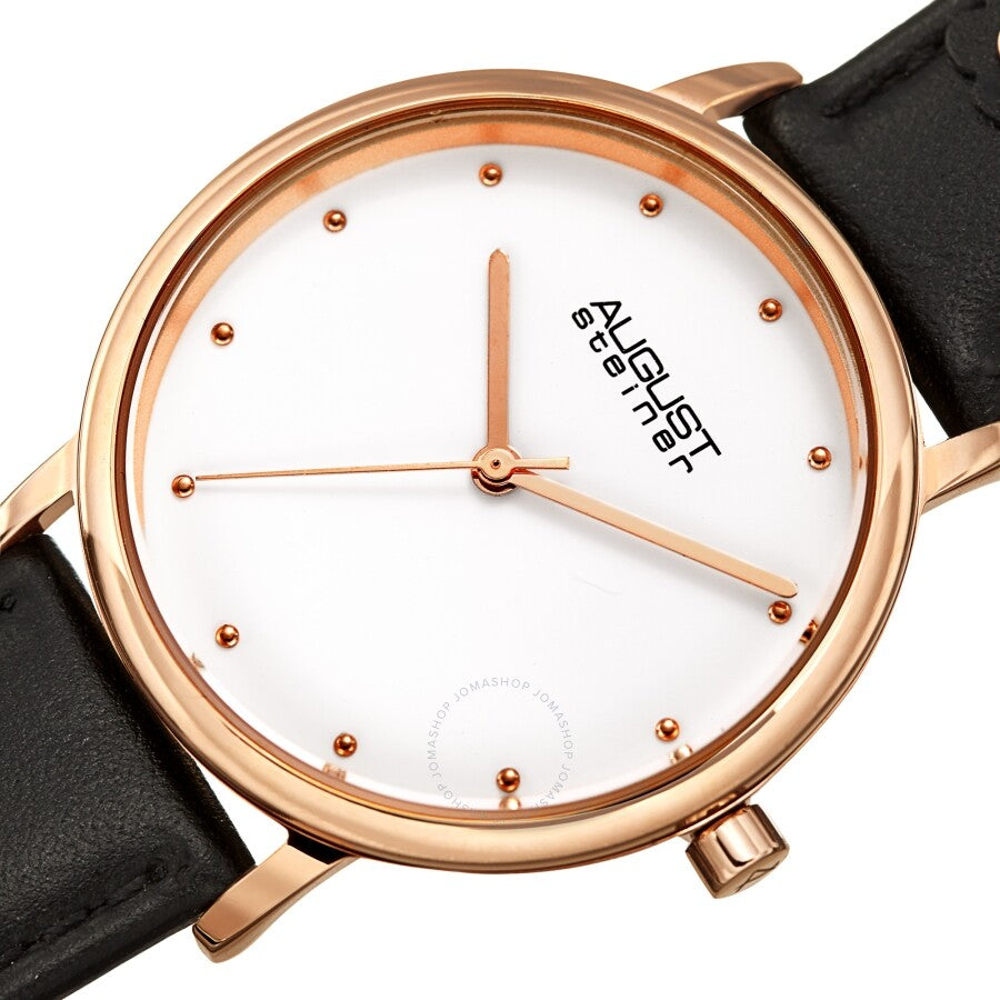 August Steiner Quartz White Dial Ladies Watch AS8260BK - Dawson Watches #2