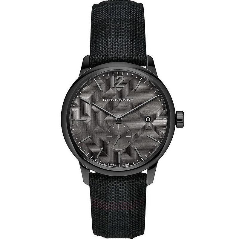 Burberry Men’s Swiss Made Leather Strap Black Dial Men's Watch BU10010 - The Watches Men & CO