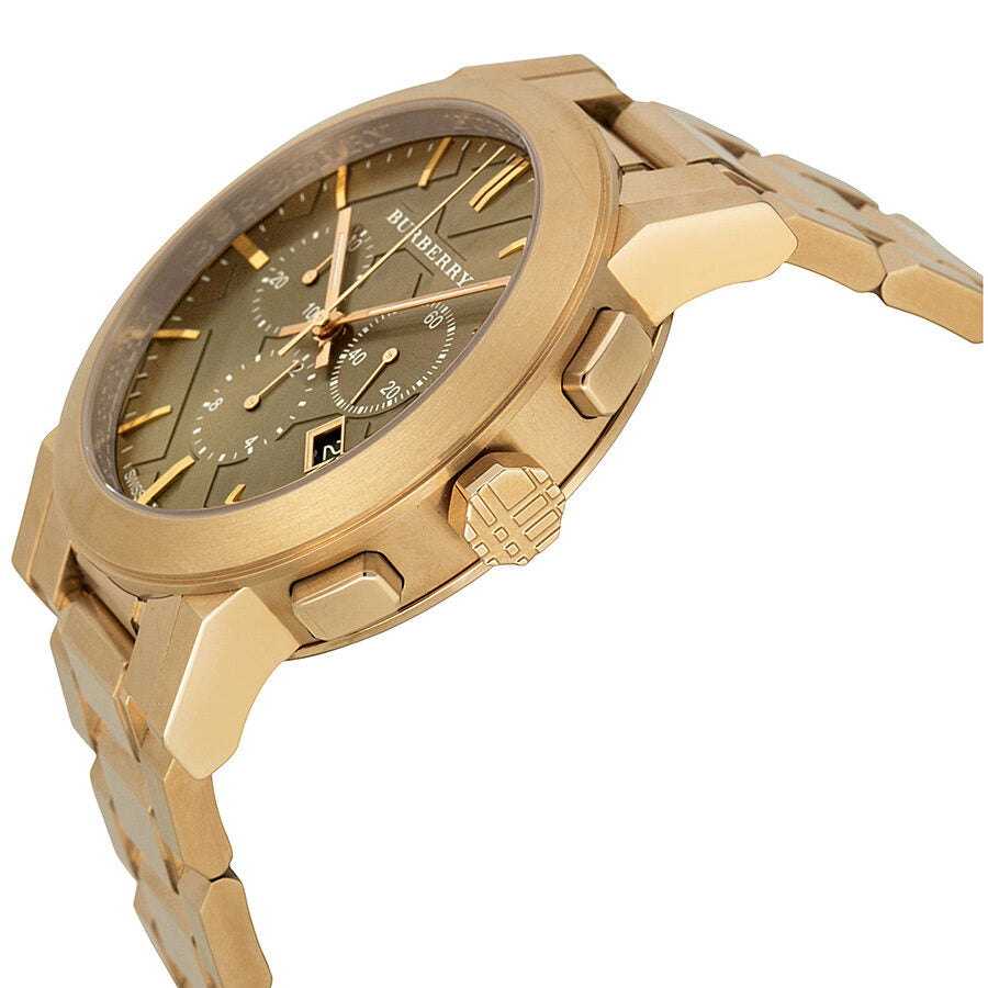 Burberry Taupe Chronograph Dial Rose Gold Plated Steel Men's Watch BU9353 - The Watches Men & CO #2