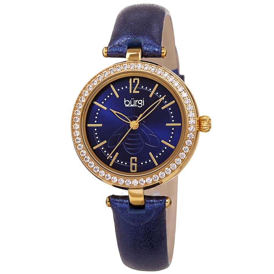 Burgi Crystal Blue Dial Ladies Watch BUR235BU - Dawson Watches