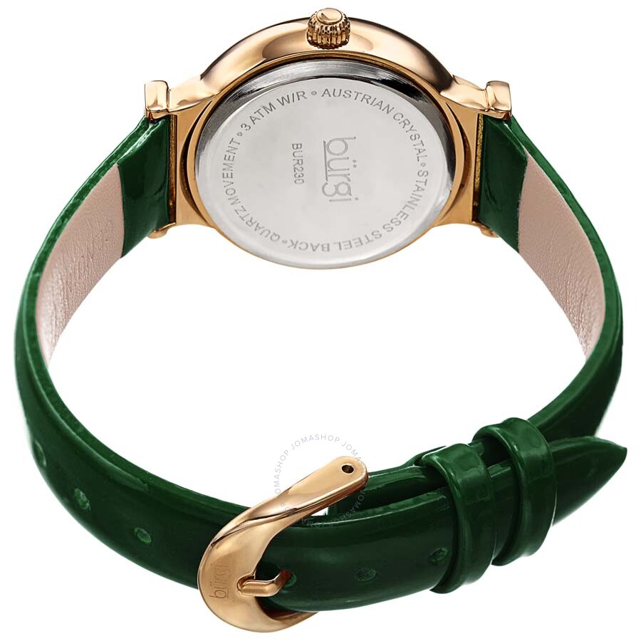 Burgi Green Dial Green Leather Ladies Watch BUR230GN - Dawson Watches #4