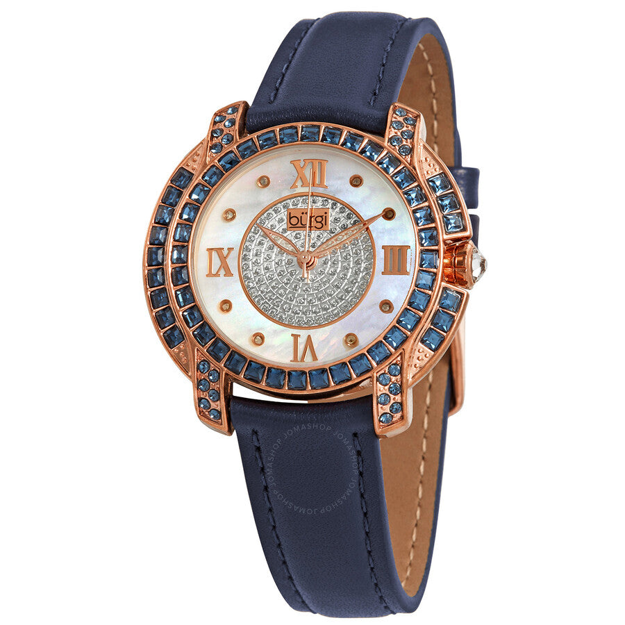 Burgi Mother Of Pearl Dial Ladies Watch BUR156BU - Dawson Watches