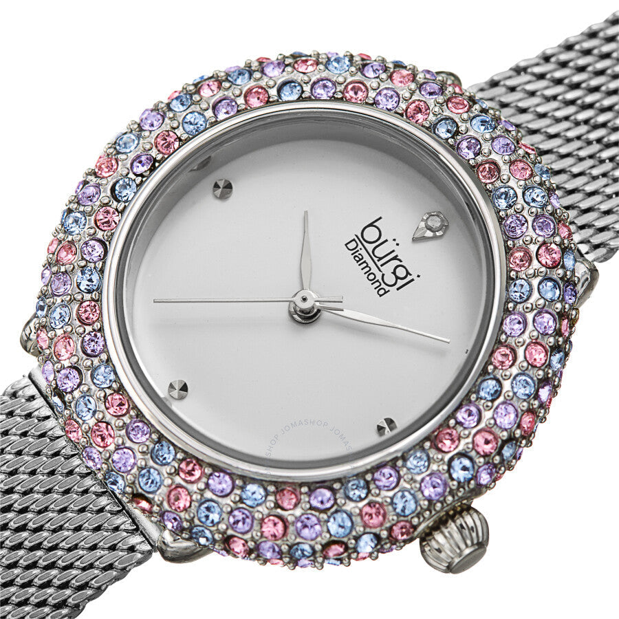 Burgi Quartz Diamond Silver Dial Ladies Watch BUR258SSPK - Dawson Watches #2
