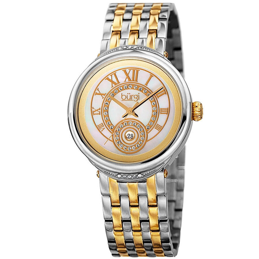 Burgi Quartz Mother of Pearl Dial Ladies Watch BUR164TTG - Dawson Watches