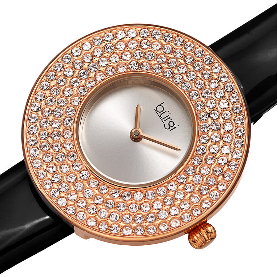 Burgi Quartz Silver Dial Black Leather Ladies Watch BUR272RGB - Dawson Watches #2