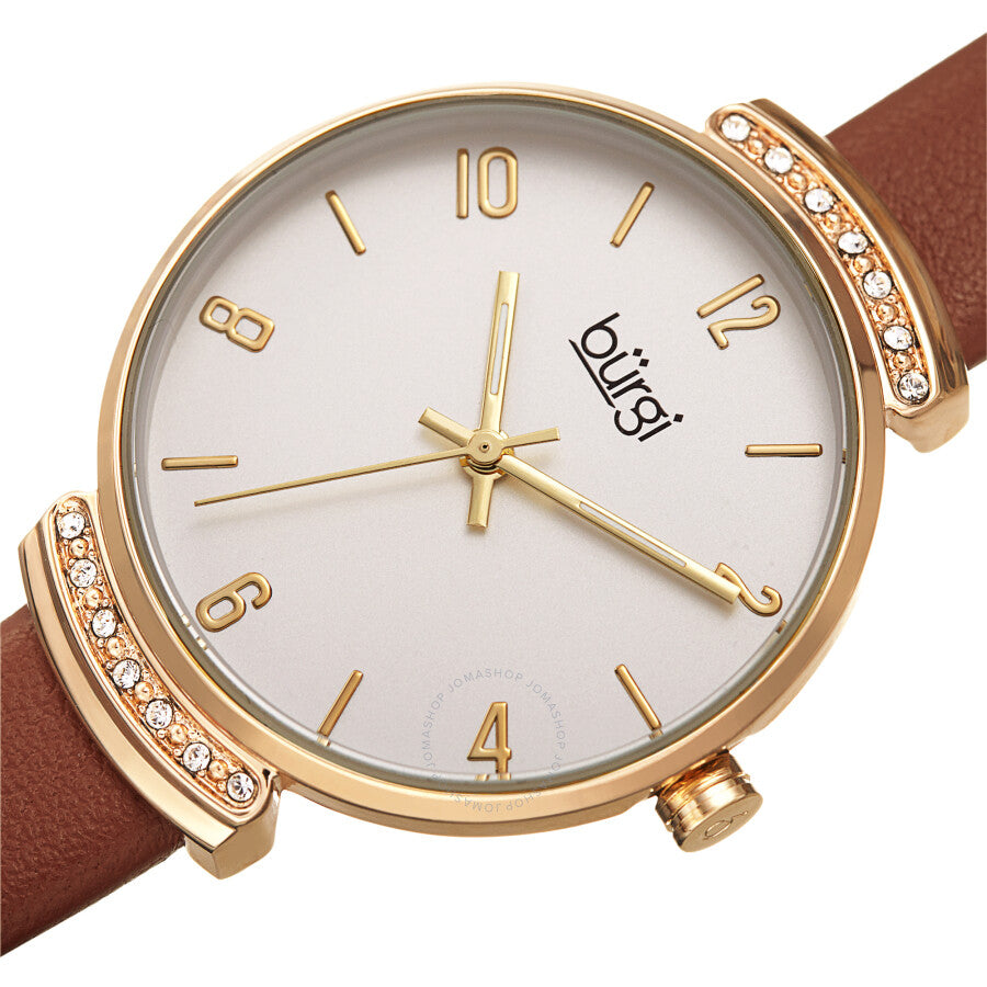 Burgi Quartz Silver Dial Ladies Watch BUR254BR - Dawson Watches #2