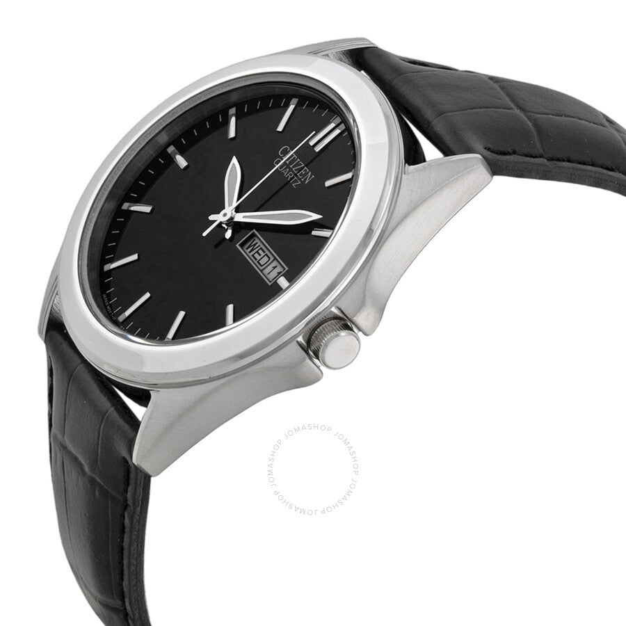 Citizen Black Dial Black Leather Men's Watch BF0580-06E - The Watches Men & Co #2