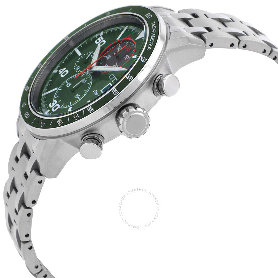 Citizen Brycen Chronograph Eco-Drive Green Dial Men's Watch CA0851-56X - The Watches Men & Co #2