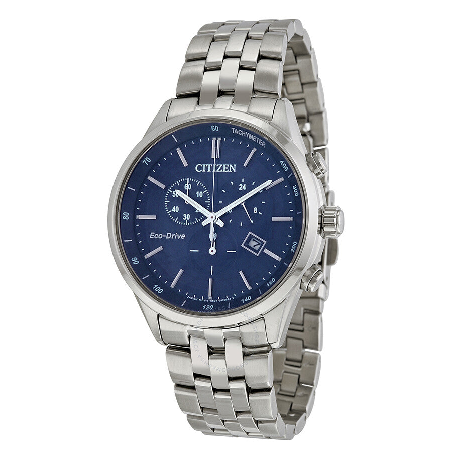 Citizen Sapphire Collection Eco-Drive Chronograph Blue Dial Men's Watch AT2141-52L - The Watches Men & Co