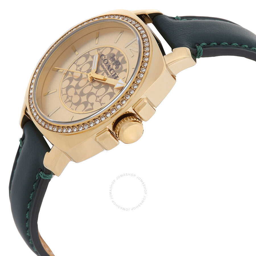 Coach Boyfriend Quartz Crystal Gold Dial Ladies Watch 14503982 - Dawson Watches #2