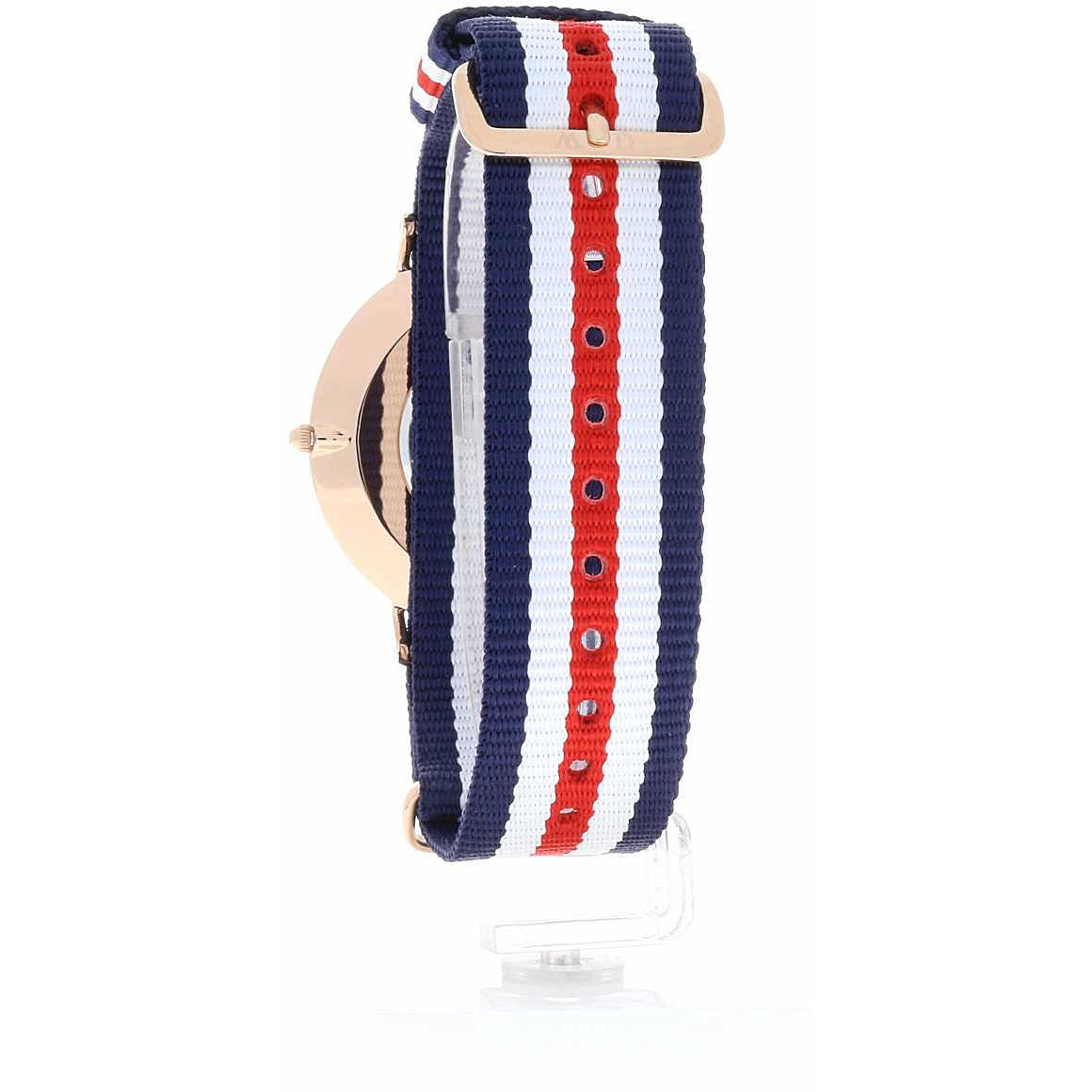 Daniel Wellington Canterbury 40mm White Dial Tricolour Nylon Strap Men's Watch - DW00100002