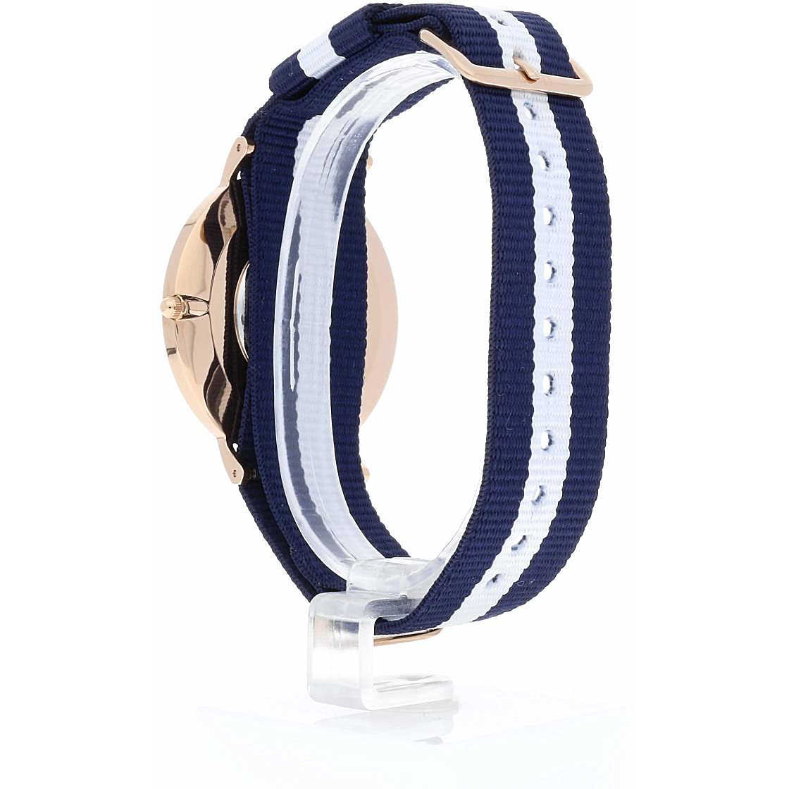 Daniel Wellington Glasgow 40mm White Dial Blue and White Nylon Strap Men's Watch - DW00100004