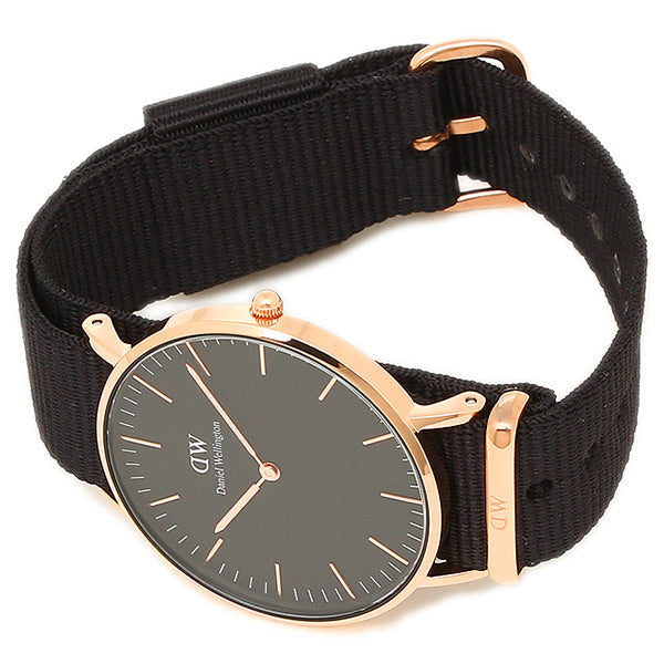 Daniel Wellington Cornwall 36mm Rose Gold Bezel Black Nylon Women's Watch - DW00100150