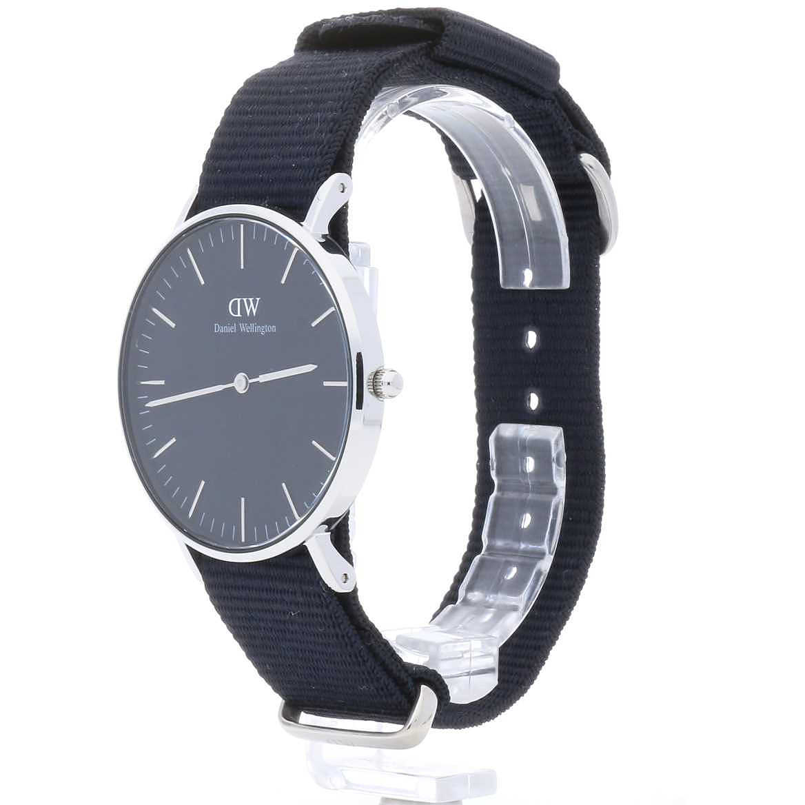 Daniel Wellington Cornwall 36mm Silver Bezel Black Nylon Strap Women's Watch - DW00100151
