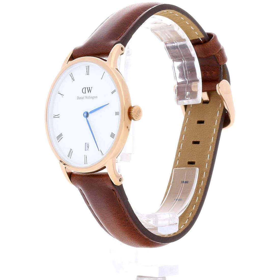Daniel Wellington Dapper St Mawes 38mm White Dial Brown Genuine Leathert Men's Watch - DW00100091