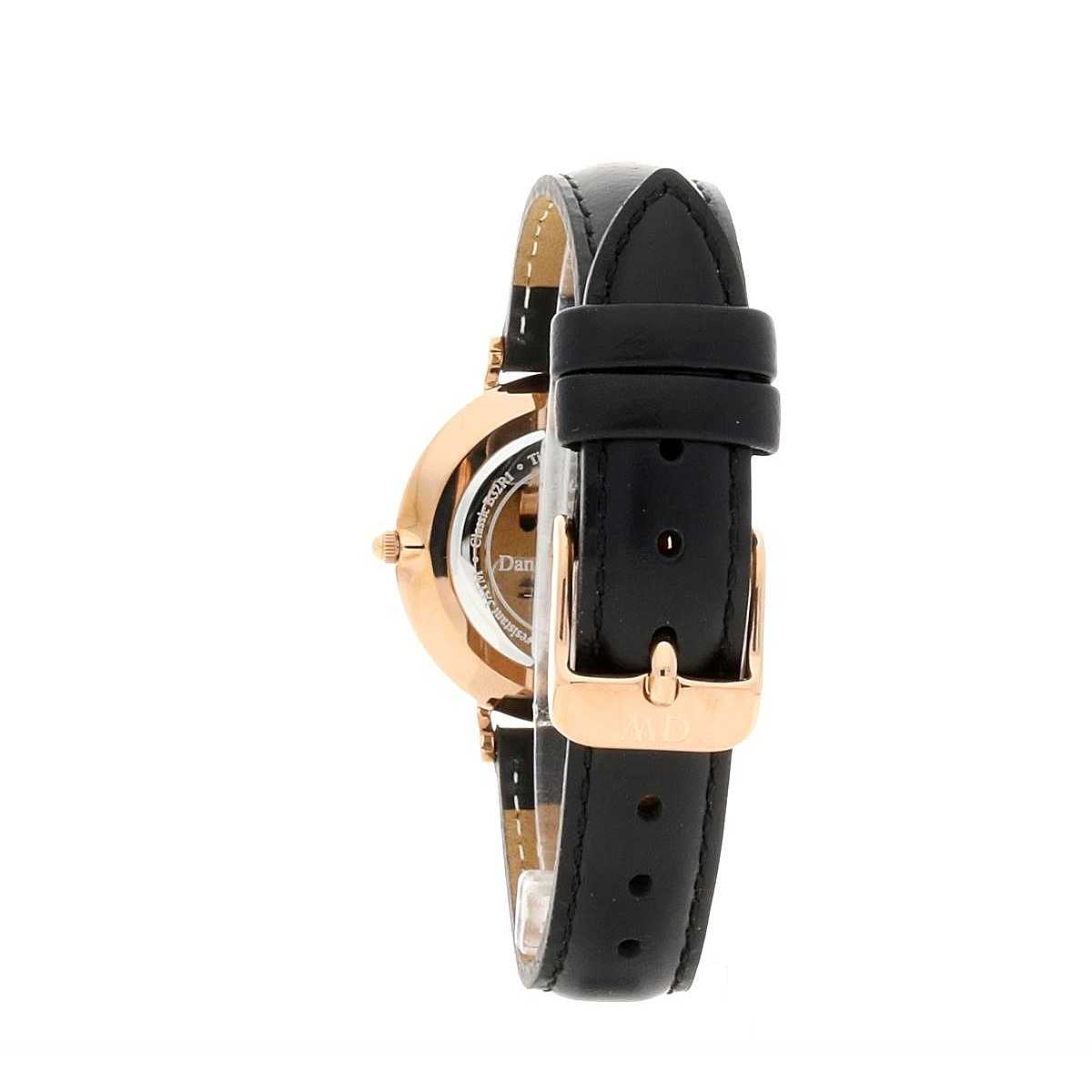 Daniel Wellington Sheffield 32mm White Dial Black Genuine Leather Women's Watch - DW00100174
