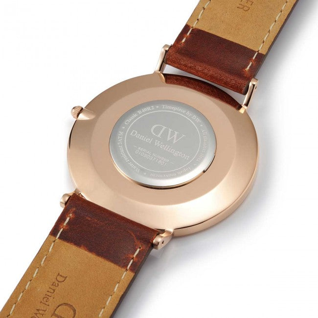 Daniel Wellington St Mawes 40mm Black Dial Brown Genuine Leather Men's Watch - DW00100124