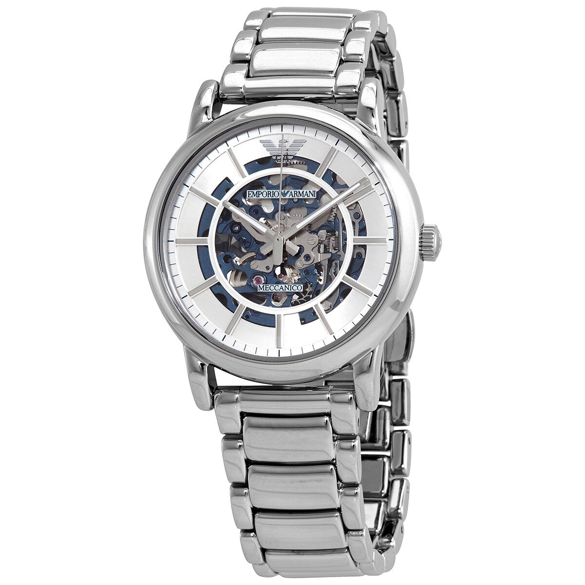 Emporio Armani Automatic Silver Skeleton Dial Men’s Watch AR60006 - Watch