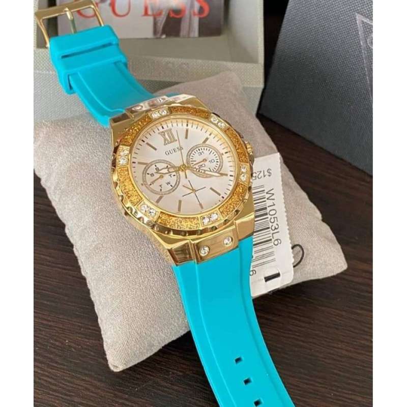 Guess Limelight Crystal White Dial Analog Women’s Watch W1053L6 - Watch