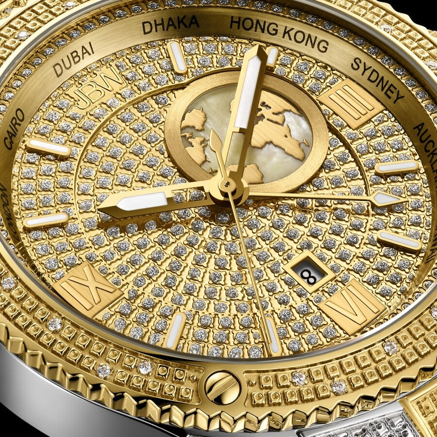 JBW Jet Setter GMT Quartz Men's Diamond Watch J6370D - Dawson Watches #5