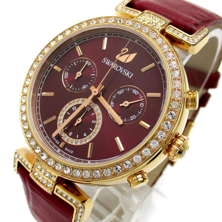 Swarovski Era Journey Red Dial Red Leather Strap Women's Watch 5416701