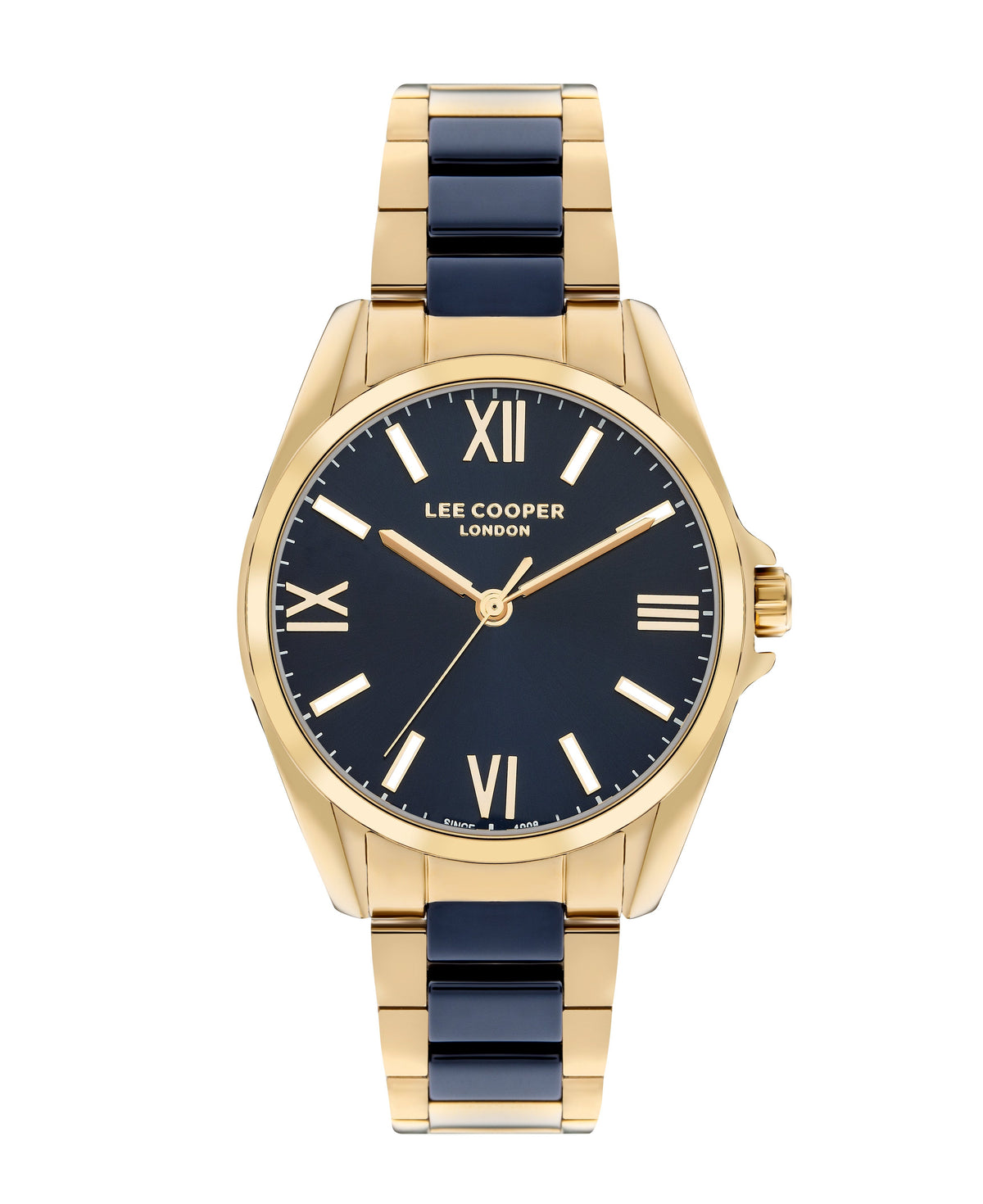 Lee Cooper Women’s 34 MM Gold Analog Navy Blue Dial Watch – LC07873.270 - Watch