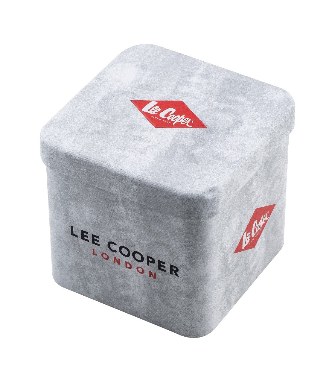 Lee Cooper Rectangular White Dial Black Genuine Leather Gold Watch - LC08315.131