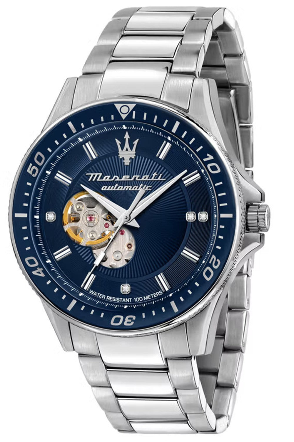 Maserati Sfida Diamond Silver Automatic Men's Watch R8823140007 - Kiwi Watches