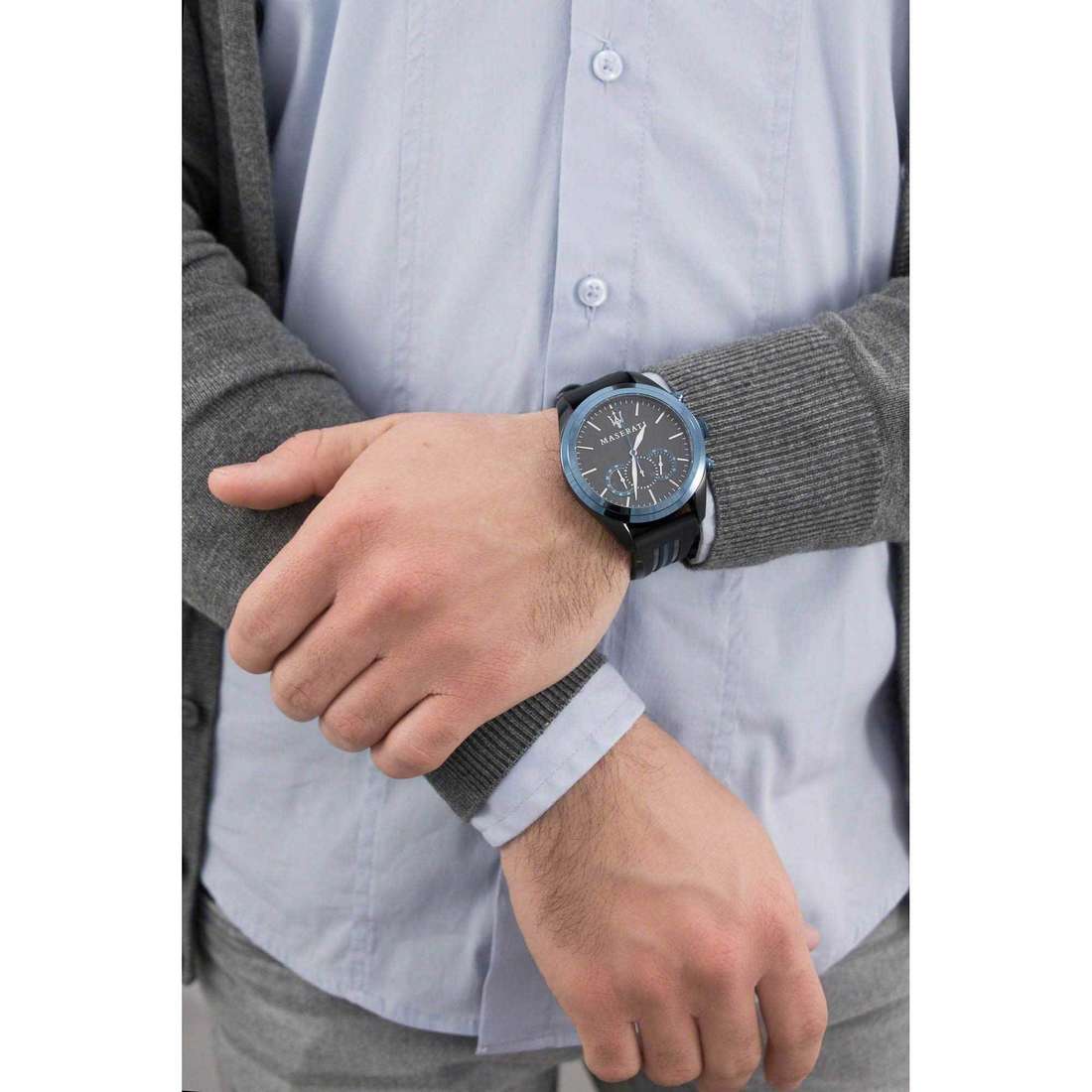 Maserati Traguardo Chronograph Black/Blue Dial Men’s Watch R8871612006 - Watch
