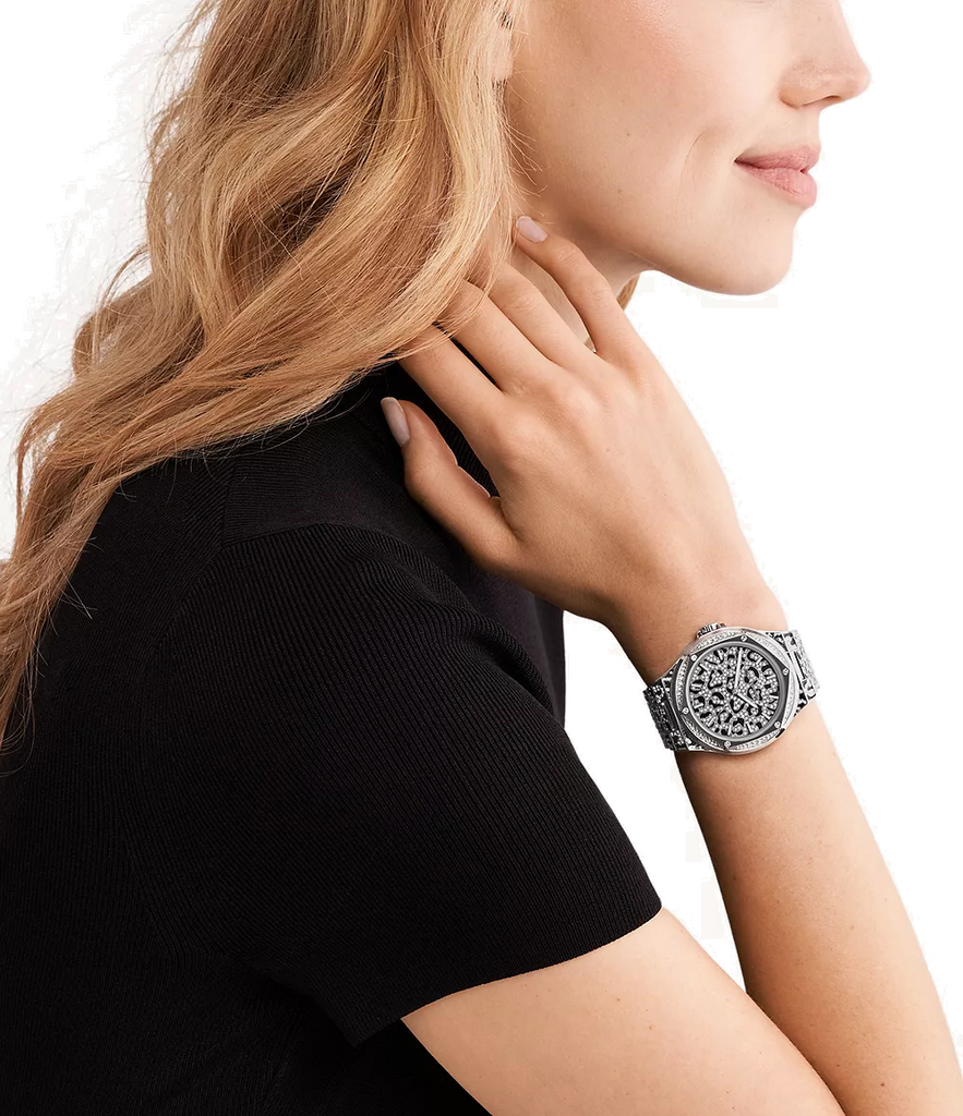 Michael Kors Oversized Lennox Pavé Black and silver pattern Women's Watch - MK7408