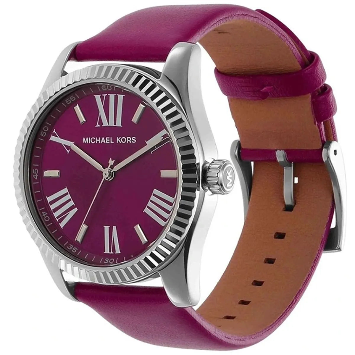 Michael Kors Lexington Silver-tone Pink Genuine Leather Women's Watch - MK4749